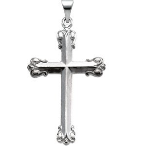Sterling Silver 34.5x23.5 mm Cross Pendant