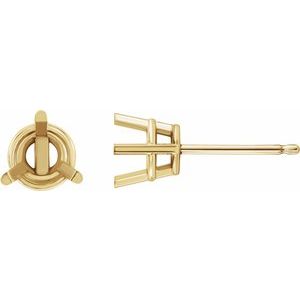 14K Yellow 1.5 mm Round 3-Prong Earring