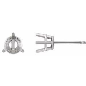 14K White 1.5 mm Round 3-Prong Earring