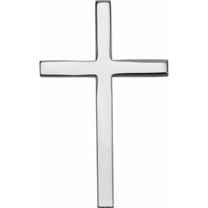 Sterling Silver 17.4x11.1 mm Cross Pendant