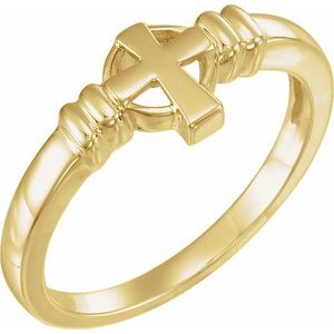 10K Yellow Cross Chastity Ring