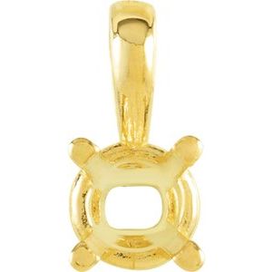 14K Yellow 3.5 mm Round Youth Solitaire Pendant