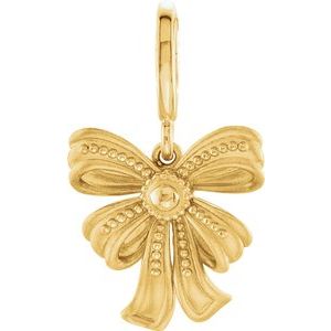14K Yellow Vintage-Inspired Bow Charm