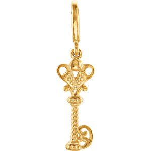 14K Yellow Vintage-Inspired Key Charm
