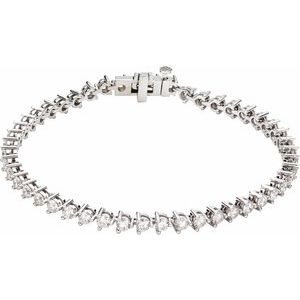14K White 4 3/4 CTW Lab-Grown Diamond Line 7 1/4" Bracelet