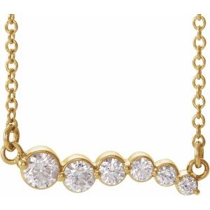 14K Yellow 1/4 CTW Natural Diamond Graduated 16" Necklace  