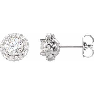 Sterling Silver 1 7/8 CTW CTW Diamond Earrings