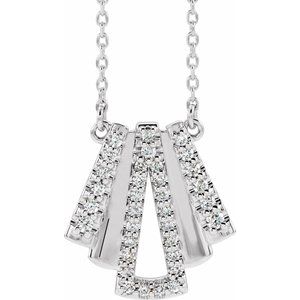 Sterling Silver 1/4 CTW Natural Diamond Art Deco 18" Necklace
