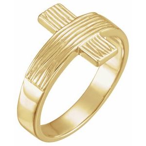 14K Yellow The Rugged Cross® Chastity Ring Size 8
