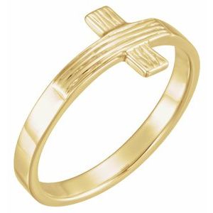 14K Yellow The Rugged Cross® Chastity Ring Size 5