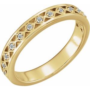 14K Yellow 1/8 CTW Natural Diamond Stackable Ring 