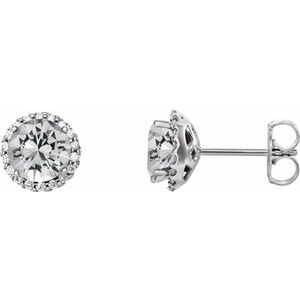 Sterling Silver 1/2 CTW Natural Diamond Earrings