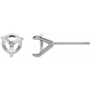Sterling Silver 3.5 mm Round 3-Prong Claw Cocktail-Style Earring