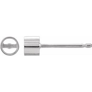 Sterling Silver 3 mm Round Bezel-Set Earring