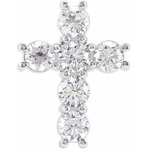 Platinum 1 1/6 CTW Natural Diamond Cross Pendant
