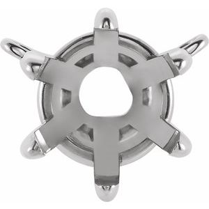 Sterling Silver 5 mm Round 6-Prong Claw Necklace Center