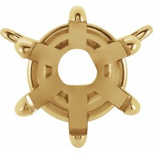 14K Yellow 4 mm Round 6-Prong Claw Necklace Center