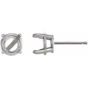 Sterling Silver 4 mm 4-Prong Claw Basket Earring