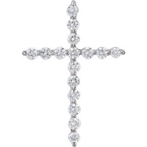 Platinum 1/5 CTW Natural Diamond Cross Pendant
