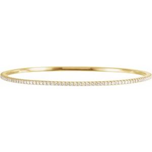 14K Yellow 2 CTW Lab-Grown Diamond Stackable Bangle 8" Bracelet