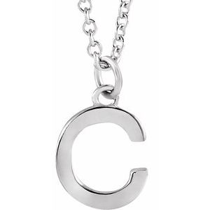 Sterling Silver Initial C Dangle 16" Necklace