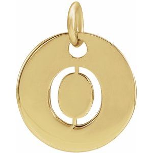 14K Yellow Initial O Pendant