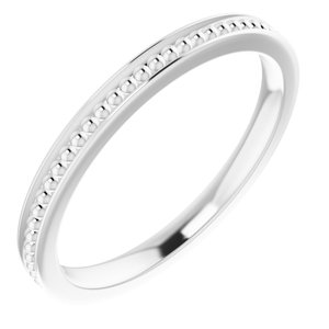 Platinum Stackable Bead Ring