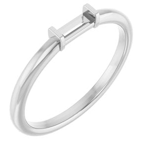 Sterling Silver 5x2 mm Straight Baguette Stackable Ring