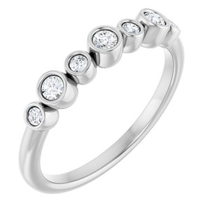 Sterling Silver 1/5 CTW Natural Diamond Bezel-Set Ring