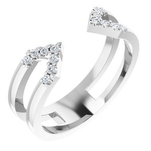 Platinum 1/8 CTW Natural Diamond Geometric Ring