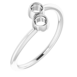 Sterling Silver Round Two-Stone Ring