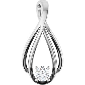 14K White 1/4 CTW Natural Diamond Teardrop Pendant