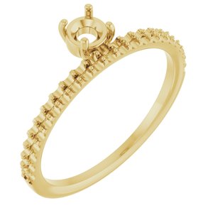 14K Yellow 4.1 mm Round Asymmetrical Stackable Ring
