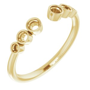 14K Yellow Accented Negative Space Ring