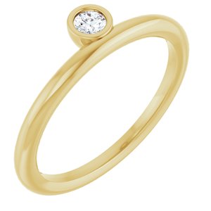 14K Yellow 1/10 CT Natural Diamond Stackable Ring