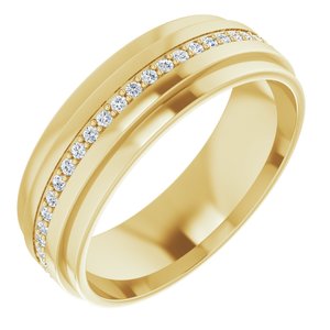 14K Yellow 3/8 CTW Natural Diamond Eternity Band Size 10.5