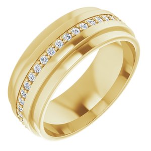 14K Yellow 1/3 CTW Natural Diamond Eternity Band Size 6.5   