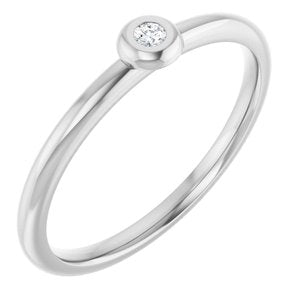 Platinum .03 CTW Natural Diamond Stackable Ring 