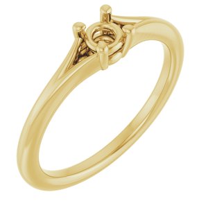 14K Yellow 3 mm Round Youth Solitaire Ring