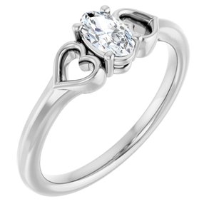 Sterling Silver Natural White Sapphire Youth Heart Ring