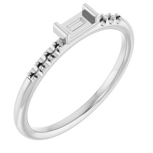 Sterling Silver Stackable Accented Ring