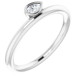 Platinum 1/10 CT Natural Diamond Stackable Ring