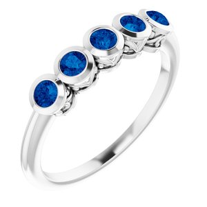 Sterling Silver Imitation Blue Sapphire Ring    