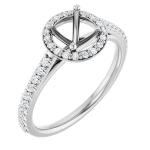 Platinum 6.5 mm Round 1/4 CTW Lab-Grown Diamond Semi-Set Engagement Ring
