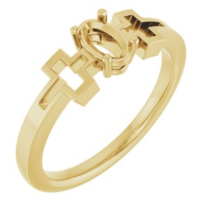 14K Yellow Youth Cross Ring