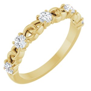 14K Yellow Natural White Sapphire Stackable Ring