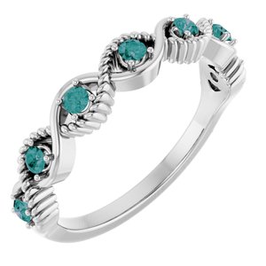 Platinum Lab-Grown Alexandrite Stackable Ring  