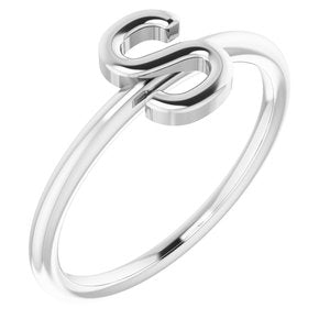 Sterling Silver Initial S Ring