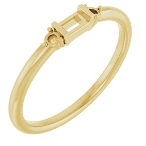 14K Yellow 3.5x2 mm Straight Baguette Ring