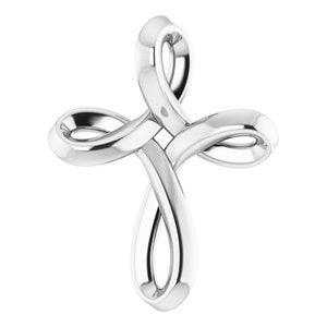 14K White Youth Cross Pendant